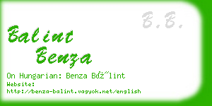 balint benza business card